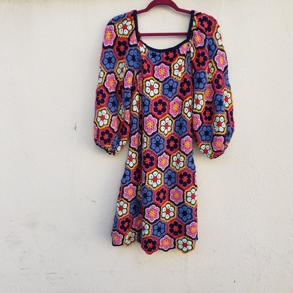 FARM RIO Flower Crochet Mini Dress - Picture 5 of 10